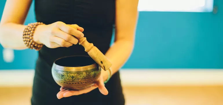 Deep and relaxing sound by carved handmade healing bowl for the benefit of human kind